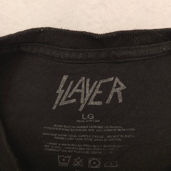Slayer Graphic Band Short Sleeve Crew Neck Shirt Mens Size Large L Black - Picture 3 of 9